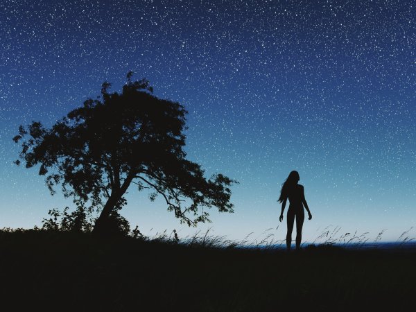 Силуэт на фоне природы