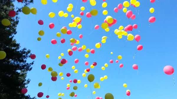 Воздушные шарики в небе