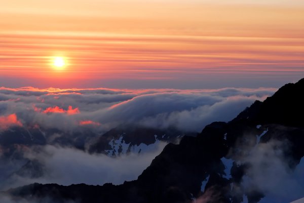 Вид с горы на облака