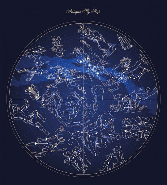 Зодиакальные созвездия на карте звездного неба