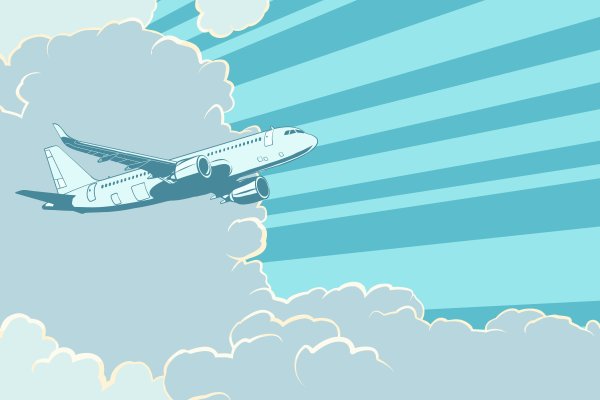 Маленький самолет в небе