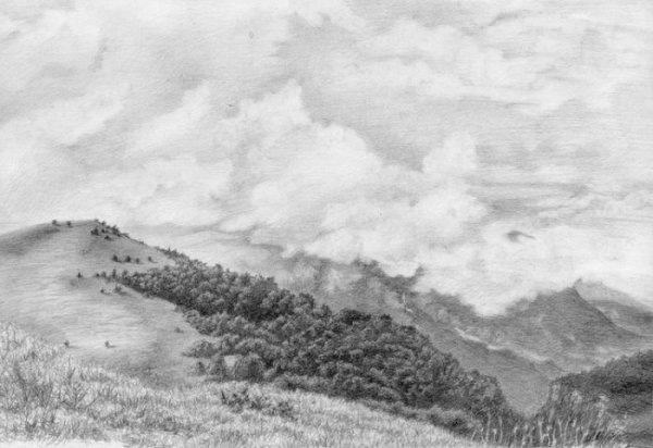 Солнце небо карандашом