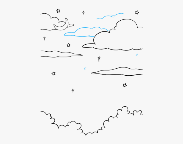 Пейзаж цветными карандашами