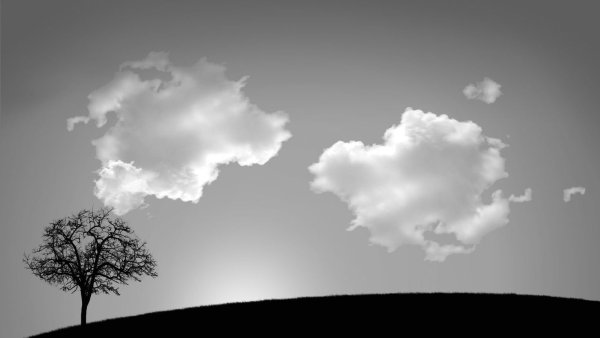 Красивое небо черно белое