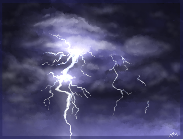 Молния на небе