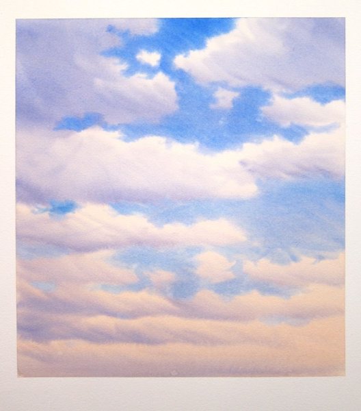 Небо облака акварель