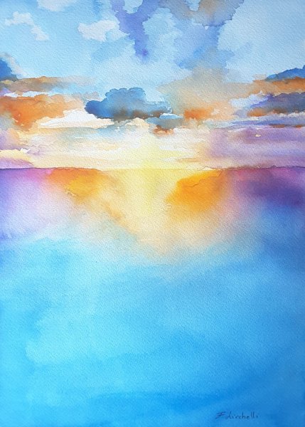 Небо акварель