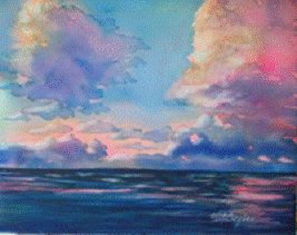 Красивое небо акварелью