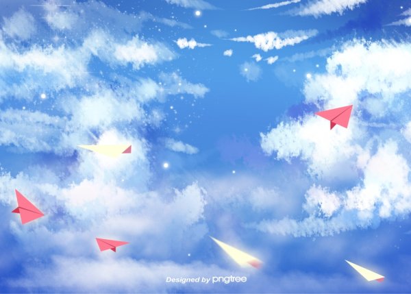 Бумажный самолетик в небе