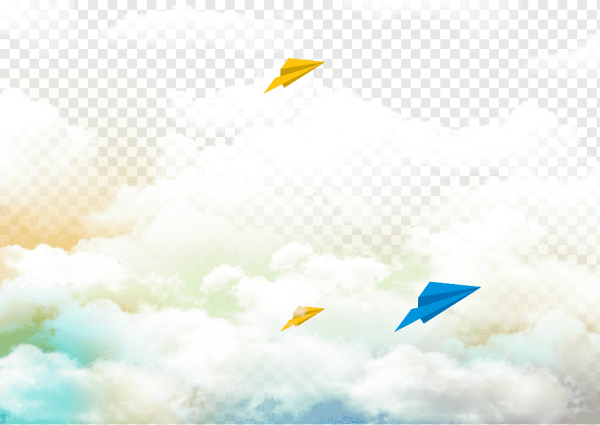 Бумажный самолет в небе