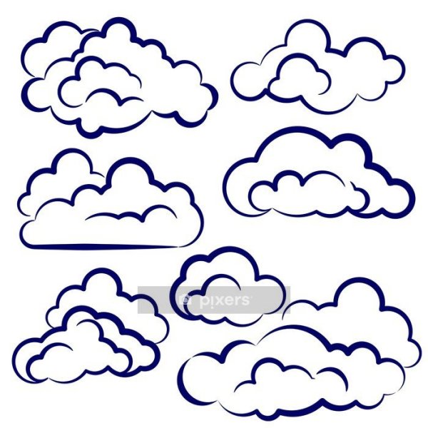 Облака на окна трафареты