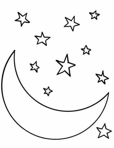 Луна раскраска