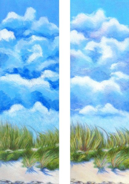 Облака цветными карандашами