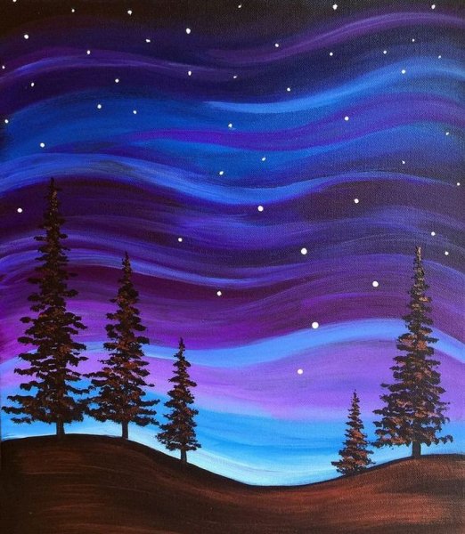 Правополушарная живопись Северное сияние
