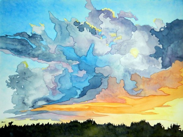 Небо акварель