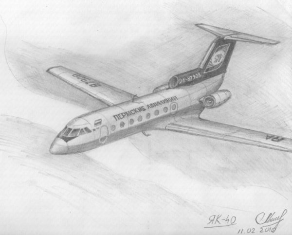 Самолет простым карандашом