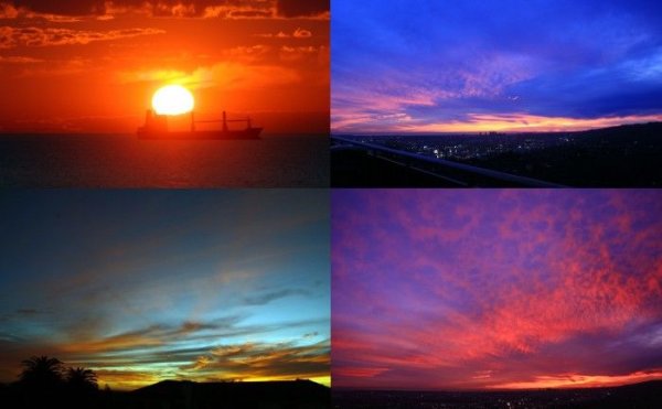 Небо утром днем вечером и ночью