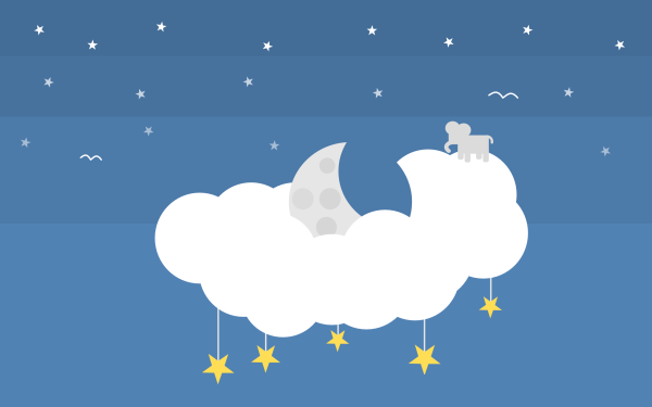 Месяц в облаках