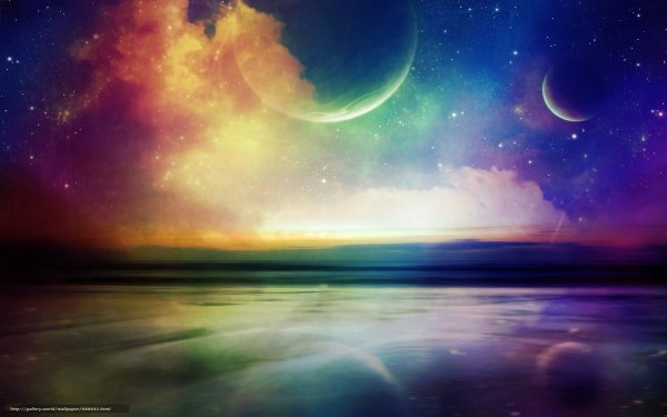 Яркий космический пейзаж