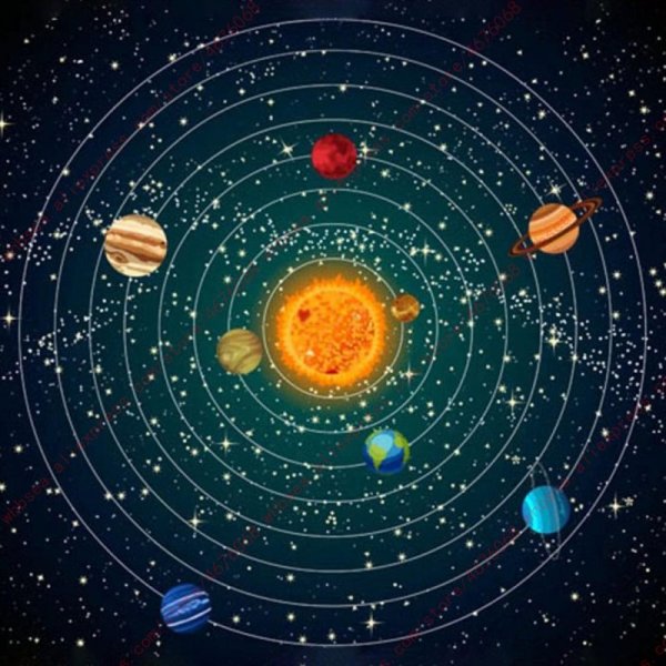 Звездное небо с планетами