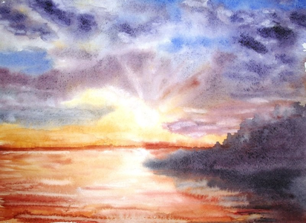 Ночное небо пастелью