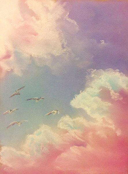 Закат масляными красками