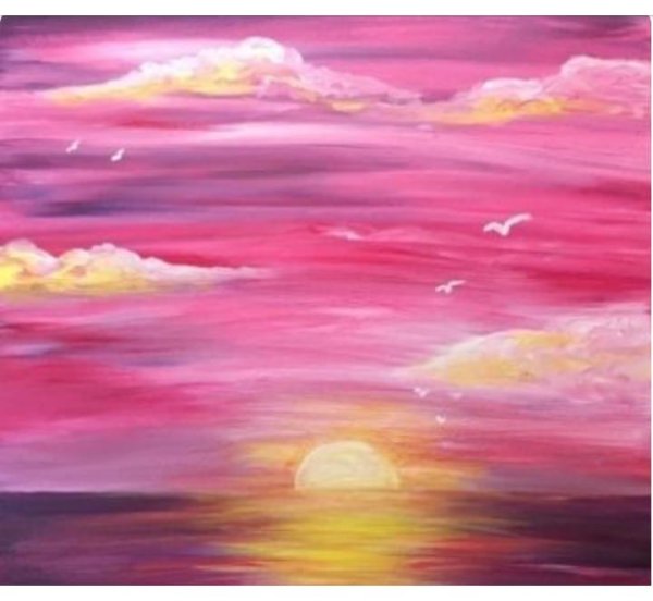 Живопись мастихином море Восход горы