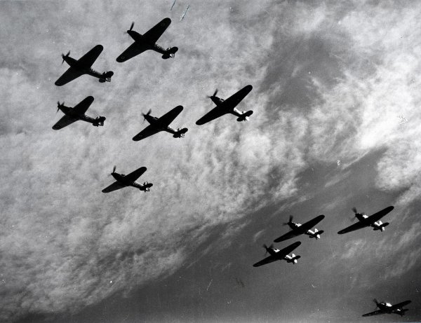 Many German Airplanes ww2 in the Sky
