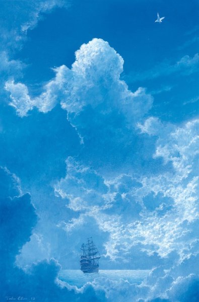 Голубое небо с облаками фон