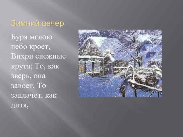 Пушкин буря мглою небо кроет