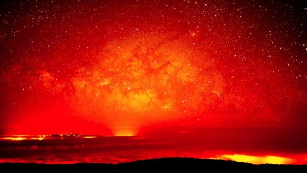 Красно оранжевое небо