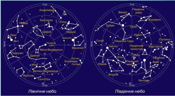 Карта звездного неба 88 созвездий