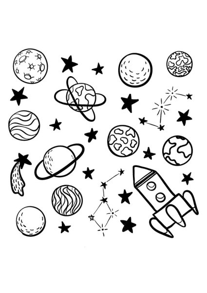 Эскиз рисунка космос