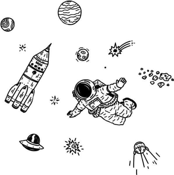 Космос рисунок карандашом