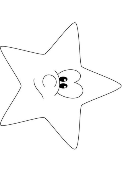 Раскраска звезда для детей 3-4 лет