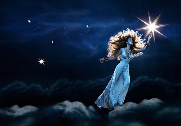 Девушка ночь звезды