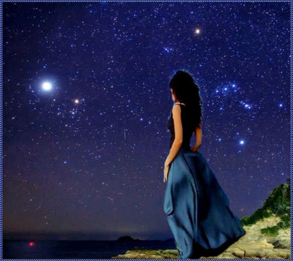 Девушка ночь звезды