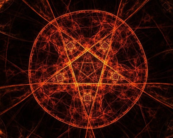 Пентаграмма пятиконечная звезда в круге