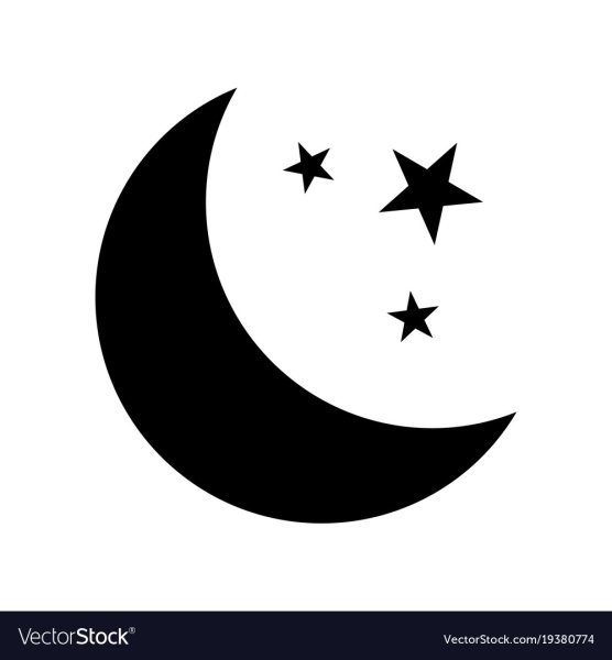 Луна и звезды вектор