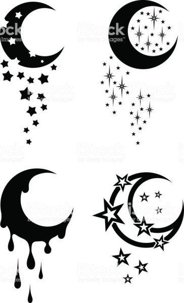 Луна черно белая арт