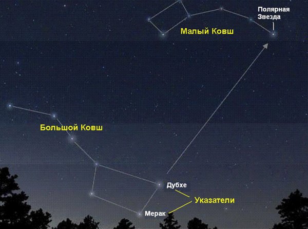 Созвездие большой медведицы и малой медведицы схема