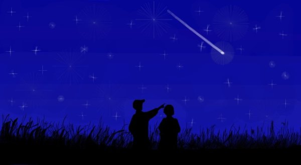 Рисовать падающую звезду