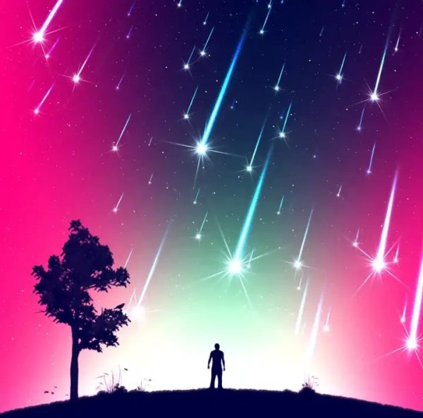 Красивый звездопад