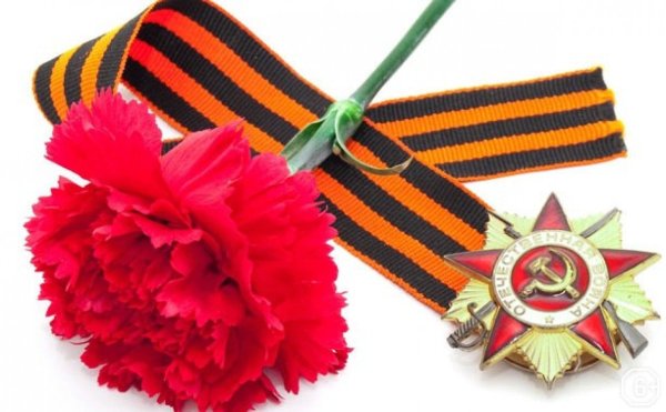 Георгиевская ленточка с гвоздикой