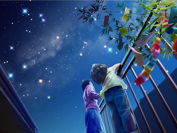 Мальчик и звездное небо