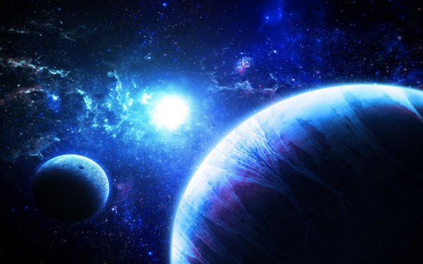 Звездное небо с планетами