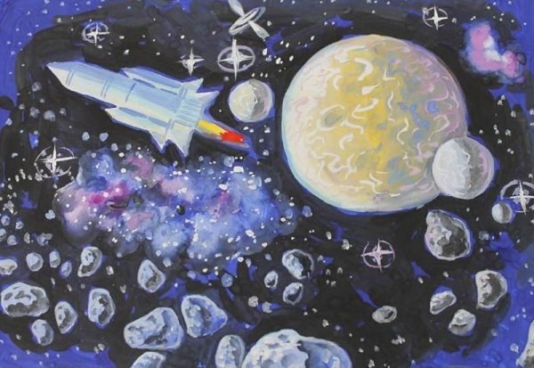 Рисунок на день Космонавта