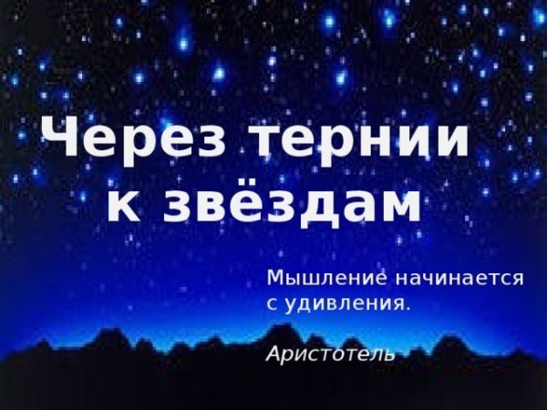Сквозь тернии к звездам