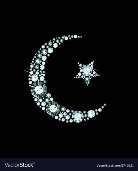 Красивый полумесяц со звездой