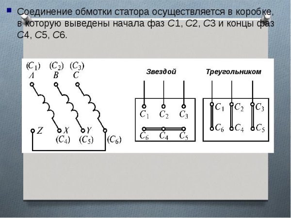 Схема подключения обмоток статора болгарки